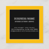 Professioneel Modern Amber Zwart Monogram Vierkante Visitekaartje (Achterkant)