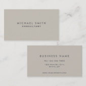 Professioneel, modern beige vlakte visitekaartje (Voorkant / Achterkant)