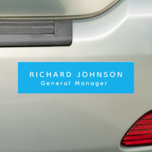 Professioneel Modern Blauw Witte Kantoor Naam Tite Bumpersticker