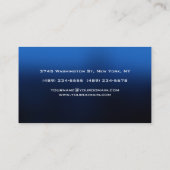 Professioneel modern blauw zwart monogram visitekaartje (Achterkant)