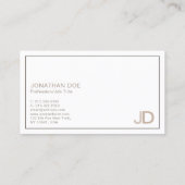 Professioneel, modern Creatief Monogram Visitekaartje (Achterkant)