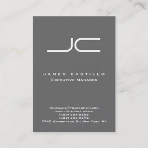 Professioneel Modern Dim Grijs Monogram Visitekaartje