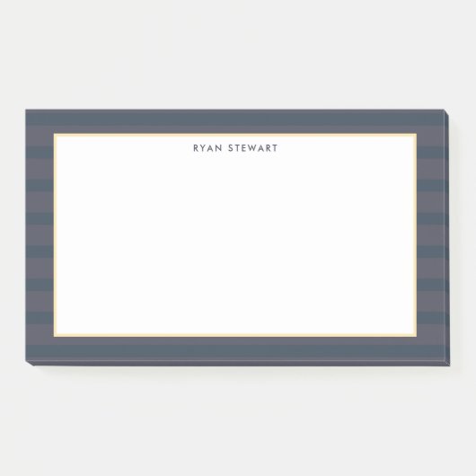 Professioneel modern donkerblauw en plum Striped Post-it® Notes (Voorkant)