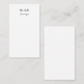 Professioneel Modern Eenvoudig Effen Naam Zwart Wi Informatiekaartje (Voorkant / Achterkant)