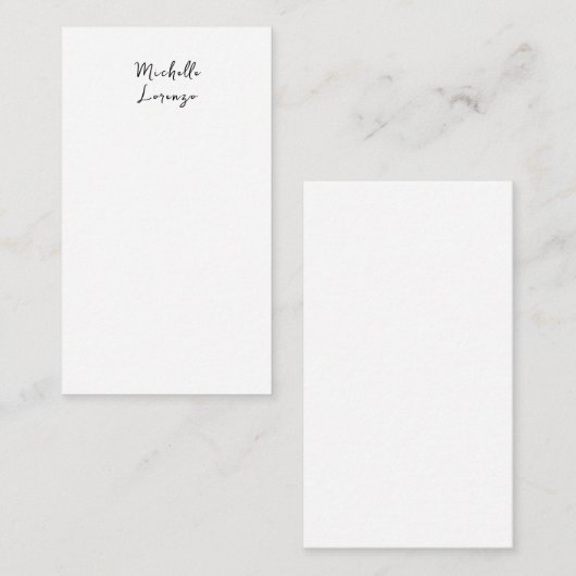 Professioneel Modern Eenvoudig Effen Naam Zwart Wi Informatiekaartje (Voorkant / Achterkant)