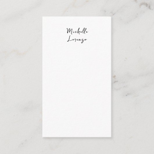 Professioneel Modern Eenvoudig Effen Naam Zwart Wi Informatiekaartje (Voorkant)