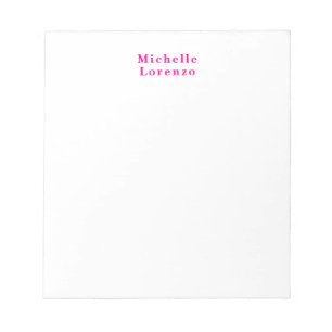 Professioneel Modern Eenvoudig Gewone Naam Roze & Notitieblok
