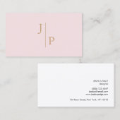 Professioneel Modern Eenvoudig Monogram Blush Roze Visitekaartje (Voorkant / Achterkant)