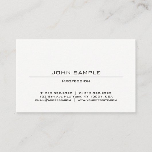 Professioneel, modern, eenvoudig ontwerp, wit visitekaartje (Voorkant)