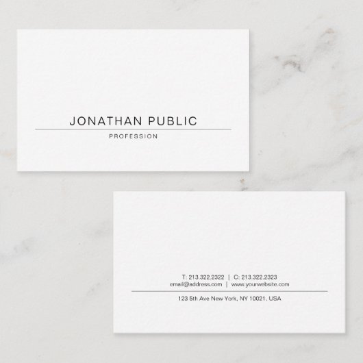 Professioneel, modern elegant design met minimale visitekaartje (Voorkant / Achterkant)