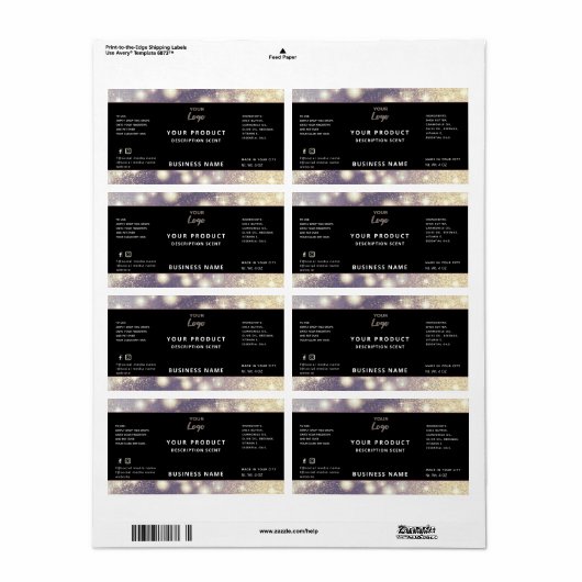 Professioneel modern elegant-etiket met sparren etiket (Full Sheet)