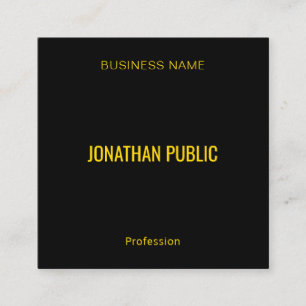 Professioneel, modern, elegant Gold lettertype zwa Vierkante Visitekaartje