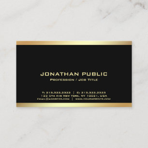 Professioneel Modern Elegant Zwart en Goud Eenvoud Visitekaartje