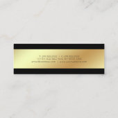 Professioneel Modern Elegant Zwart Goud Chique Mini Visitekaartje (Achterkant)