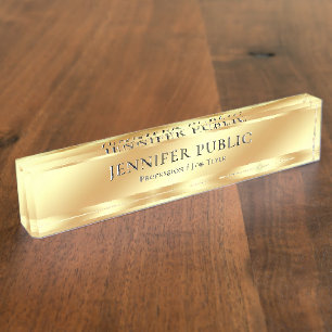 Professioneel Modern Elegante Gouden Sjabloon Naambordje