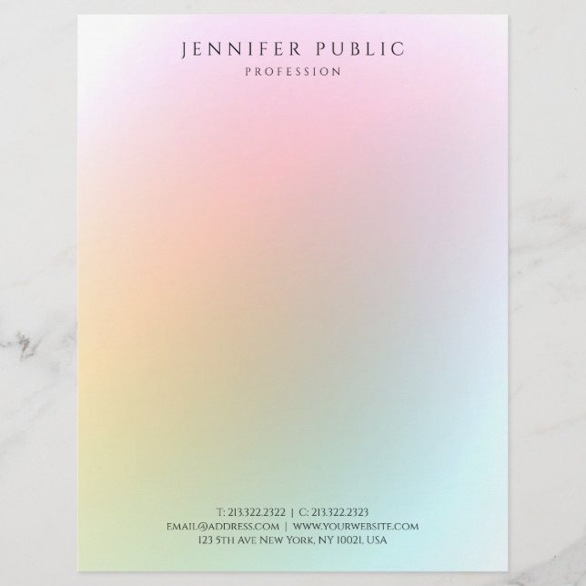 Professioneel, modern en eenvoudig design elegant briefhoofd (Voorkant)