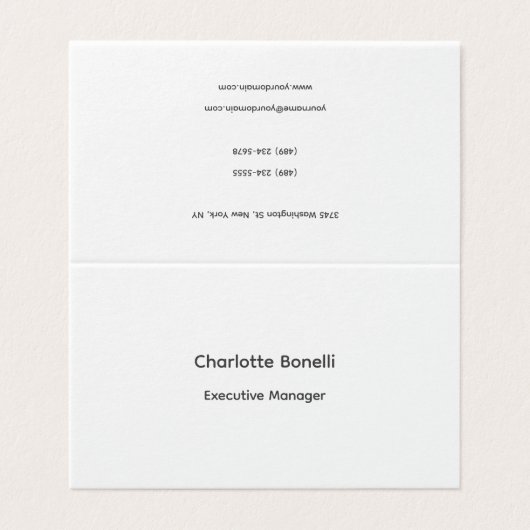 Professioneel, modern en minimalistisch visitekaartjes (Buitenkant ongevouwen)