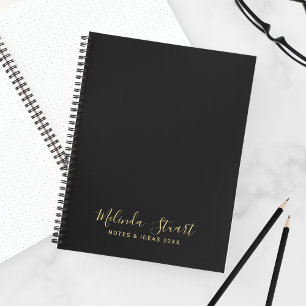 Professioneel, modern en zwart script notitieboek