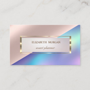Professioneel, Modern Frame Roze Goud Holografisch Visitekaartje