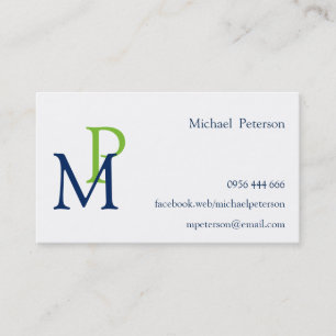 Professioneel, modern, gepersonaliseerd monogram visitekaartje