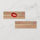 Professioneel, modern glitter, lips, Makeup Artist Mini Visitekaartje (Voorkant / Achterkant)