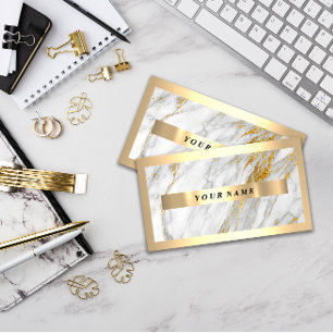 Professioneel, modern Gold Lijst, grijze marmer Visitekaartje