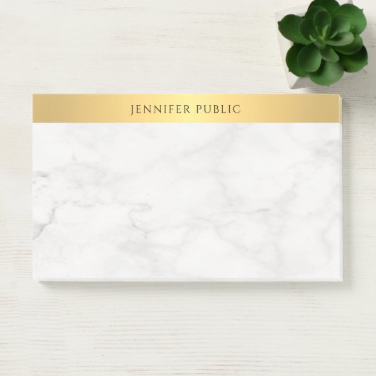 Professioneel Modern Goud en Marmer Elegant Plain Post-it® Notes (Kantoor)
