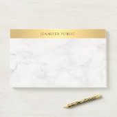 Professioneel Modern Goud en Marmer Elegant Plain Post-it® Notes (Op bureau)
