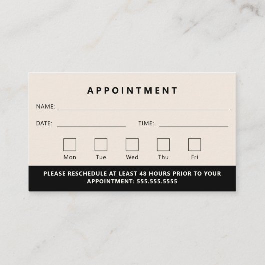 Professioneel Modern Logo Uw volgende afspraak Visitekaartje (Achterkant)