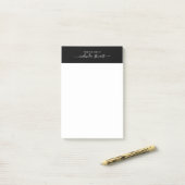 Professioneel modern Manuscript zwart-wit Post-it® Notes (Op bureau)