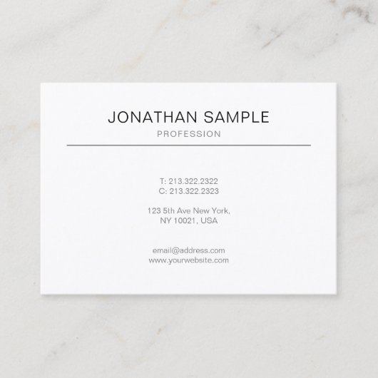 Professioneel modern, minimaal grafisch ontwerp visitekaartje (Voorkant)