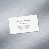 Professioneel, modern, minimaal grijs wit magnetisch visitekaartje (Voorbeeld)