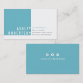 PROFESSIONEEL MODERN minimaal stijlvol turquoise b Visitekaartje (Voorkant / Achterkant)