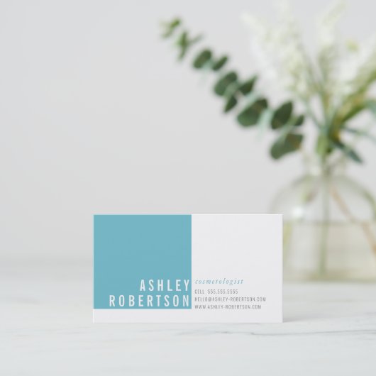 PROFESSIONEEL MODERN minimaal stijlvol turquoise b Visitekaartje (Staand voorkant)