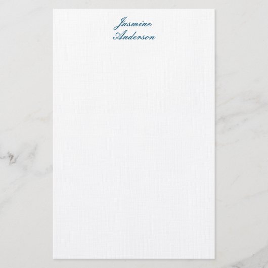 Professioneel modern minimalistisch blauw wit linn briefpapier (Voorkant)