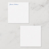 Professioneel Modern Minimalistisch Blauw Wit Notitiekaartje (Voorkant / Achterkant)