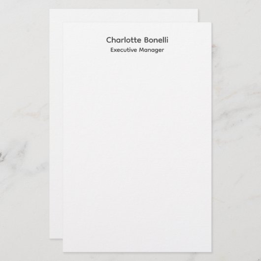 Professioneel Modern Minimalistisch Eenvoudig Briefpapier (Voorkant / Achterkant)