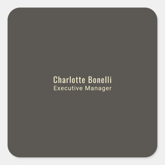 Professioneel Modern Minimalistisch Eenvoudig Vierkante Sticker (Voorkant)