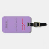 Professioneel modern minimalistisch monogram bagagelabel (Voorkant horizontaal)