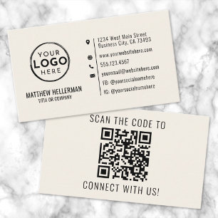 Professioneel Modern Minimalistisch QR Code Logo C Visitekaartje