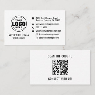 Professioneel Modern Minimalistisch QR-code Logo Visitekaartje