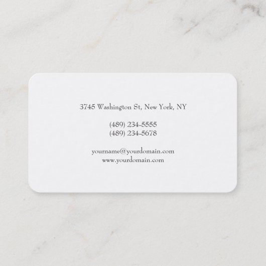 Professioneel modern minimalistisch rood monogram visitekaartje (Achterkant)