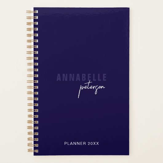 Professioneel Modern Minimalistisch Script Marine  Planner (Voorkant)