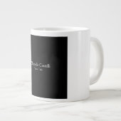 Professioneel, modern minimalistisch zwart grijs extra grote beker (Voorkant rechts)