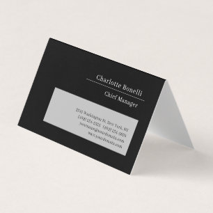 Professioneel Modern Minimalistisch Zwart & Grijs Visitekaartjes