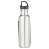 Professioneel, modern minimalistisch zwart grijs waterfles (Achterkant)
