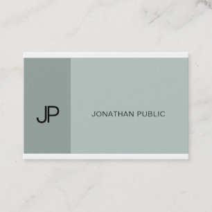Professioneel modern Monogram Elegant Blue Green Visitekaartje