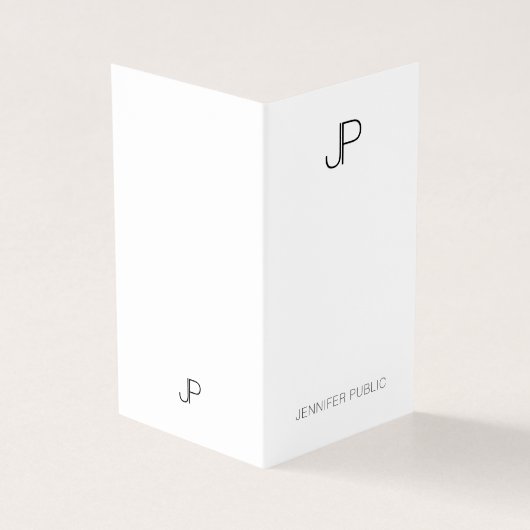 Professioneel Modern Monogram Elegant Minimalist Visitekaartjes (Buitenkant)