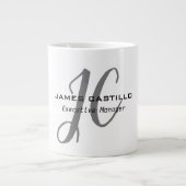 Professioneel Modern Monogram Kalligrafie Script Extra Grote Beker (Voorkant)