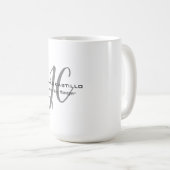 Professioneel Modern Monogram Kalligrafie Script Koffiemok (Voorkant rechts)